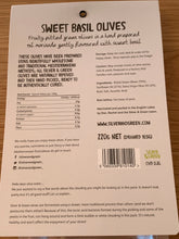 Load image into Gallery viewer, Silver & Green Sweet Basil Olives pitted green - 220g