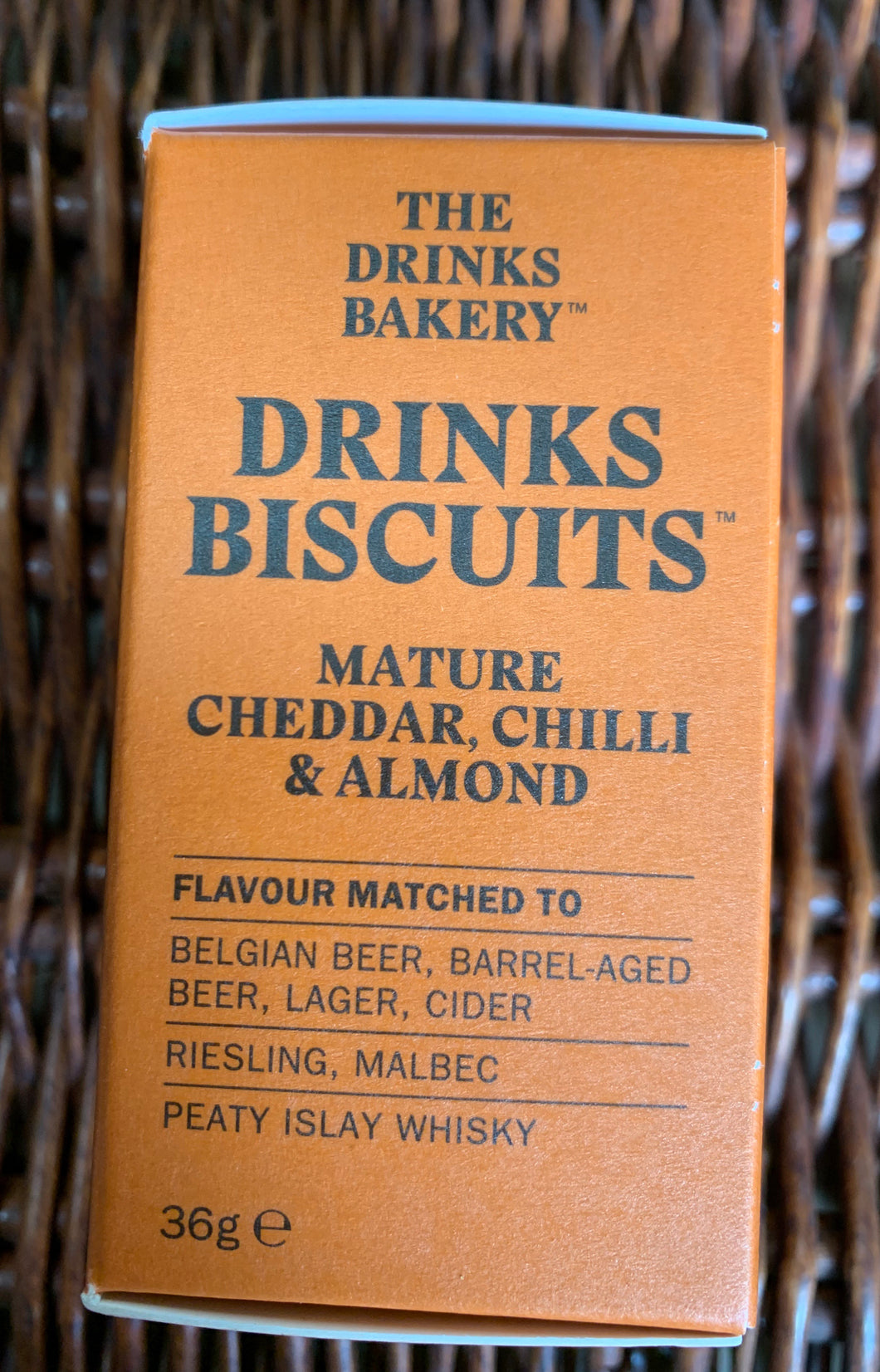 The Drinks Bakery - Mature Cheddar, Chilli & Almond Biscuits 36g